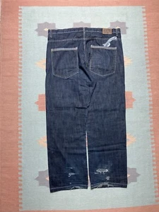 Vtg y2k baggy jeans artful dodger embroidered dark grunge wide leg skater 44x35 - Picture 1 of 8
