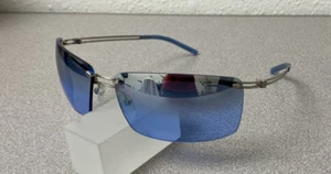 Givenchy Sunglasses, SGV 021, men/women, rimless, wrap, blue & gray, Italy, new - Picture 1 of 19