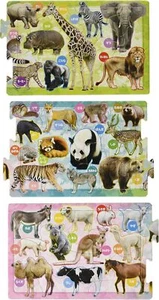 8+12+16 pieces Children's Puzzle Zoo Animal Panorama Puzzle - Picture 1 of 3