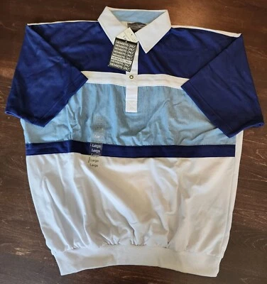 Jaqueta Camisa Masculina Vintage Somente Membros Grande Azul Branca Manga Curta - Imagem 1 de 4
