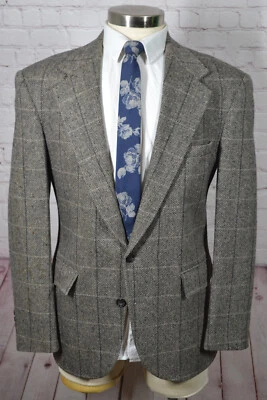 Abrigo Blazer Chaqueta Evan Picone Para Hombres Marrón ESPIGA Lana Deportivo TALLA 40R Foto 1 de 4