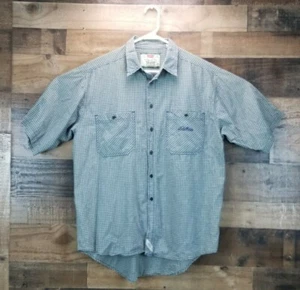 Levis Mens Large Modern Authentics Levi Strauss Check Shirt Metal Button Up S/S - Picture 1 of 7