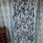 Catherine's Woman Plus Size 2X Blue And White Sleeveless Button Up Tunic Blouse