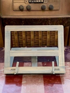Portable, Light & Foldable Wood Blue-Gray Stained Music, Ipad or Book Stand - Picture 1 of 8