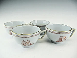 Set of Four Spode Trade Winds Red Canton Shape Footed Cups W 128 - B - Picture 1 of 7
