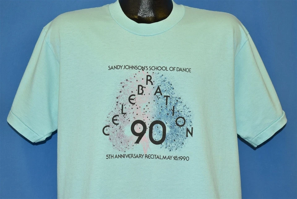 Camiseta De Colección Años 90 SANDY JOHNSON'S SCHOOL OF DANCE 5TO ANIVERSARIO RECITAL 1990 L Foto 1 de 3