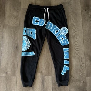 Cookies SF Black Fleece Blue White Logo Hit Up Sweatpants Size XL 100% Authentic - Picture 1 of 20