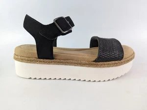 Clarks Lana Shore Black Leather Platform Sandals UK 6 D New Only Tried On - Picture 1 of 7