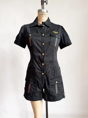  Mono mameluco vintage años 90 Y2K Coogi tiro bajo rayas correas 9/10 Foto 1 de 4