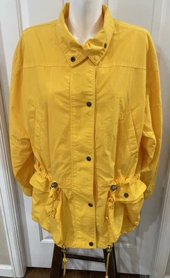 Kaotic Yellow Windbreaker Jacket Women's Size Medium 4 Pockets Snap Buttons Vtg - Изображение 1 из 4