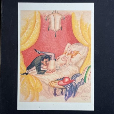 Hochwertiger Erotic Artprint „Der rote Hut“ von Barlog 1926 Lick Fanny Wank her - Bild 1 von 2