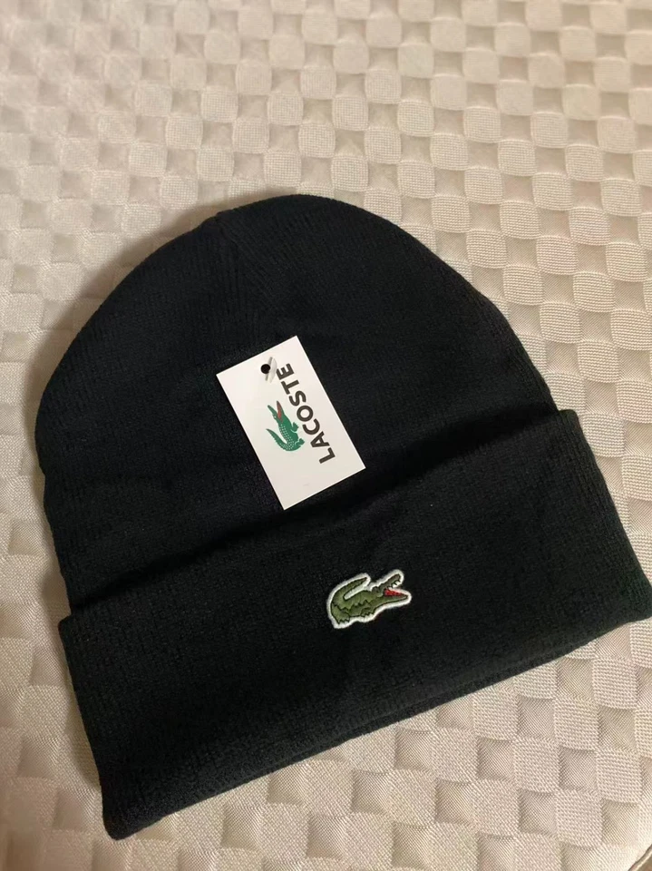 LACOSTE Hombre Adulto Tejido Sombrero Invierno Cálido Ocio Deportes Gorros Gorra Negro Nuevo Foto 1 de 2