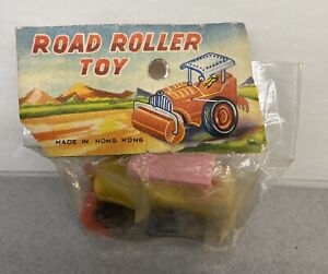 Vintage Plastic Toy Road Roller Tractor Truck in package