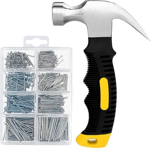 700Pcs Small Nails for Hanging Pictures & 8Oz Small Hammer, Mini Hammer for Hang - Picture 1 of 12