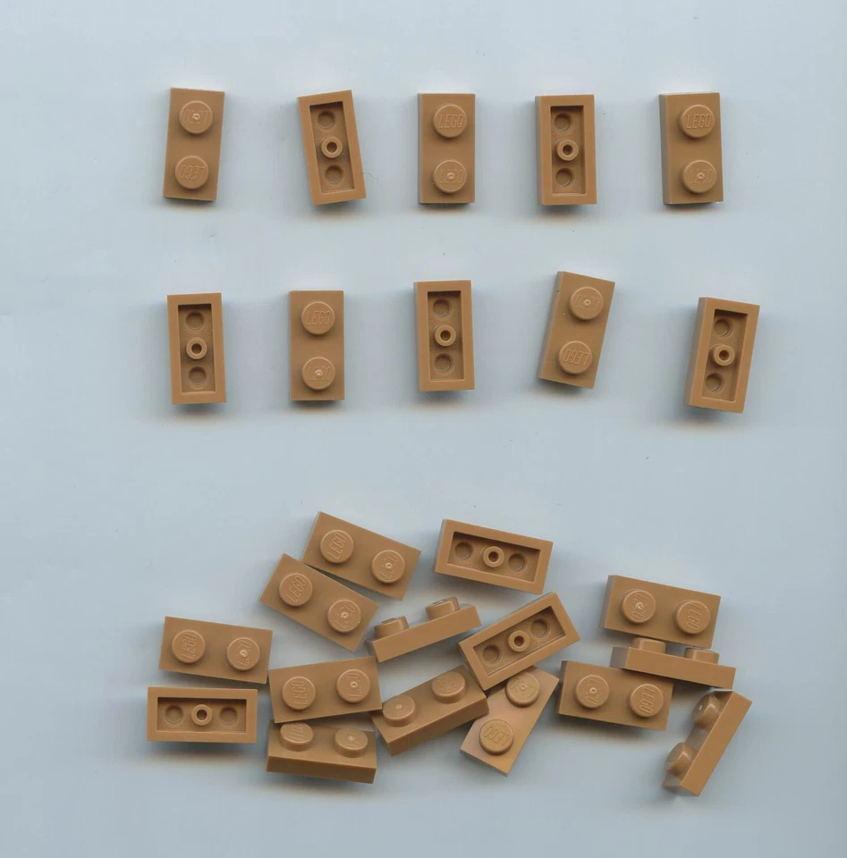 Lego x 25 placa de nougat média 1 x 2 NOVO 3023 - Imagem 1 de 1