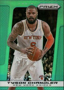 2013-14 Panini Prizm Prizms Green Knicks Basketball Card #89 Tyson Chandler 