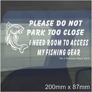 I Need Room To Access My Fishing Gear Sign Car Window Stickers Fun Fish Rod Box - Picture 1 of 1