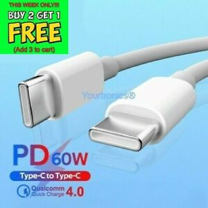 6FT OEM USB-C to USB-C Cable Fast Charger Type PD Charging Cord Quick Charge 3A