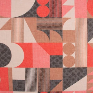 Dekostoff Ottoman Baumwoll-Mischgewebe Belair Retro Abstrakt rot 1,40m Breite - Bild 1 von 7