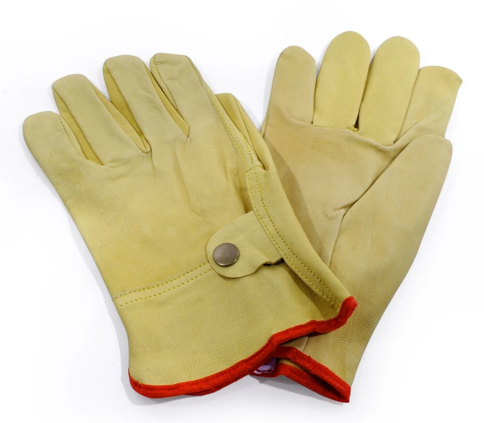 Leder Handschuhe "Cowboy" Chopper Harley Suzuki Honda Reiten Garten Arbeit Gelb - Bild 1 von 1