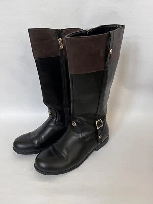 Michael Kors Botas Altas Atlantis Talla 5 Niñas Grandes Dos Tonos Negro y Marrón Foto 1 de 4