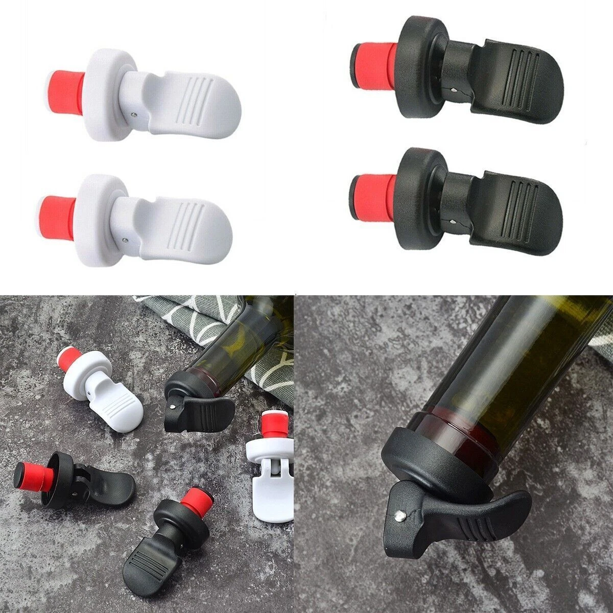 2er Set Flaschenverschlüsse Mit Hebel – Auslaufsicher Für Wein, Bier & Mehr, Einfache Handpresse