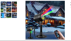 Christmas Snow Night Projection Lamp Christmas Projector Lights Firefly Lights - Picture 1 of 3