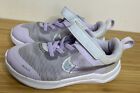 Nike Girls Kids Downshifter 12 Running Shoes US 9C UK Iced Lilac Gray Purple