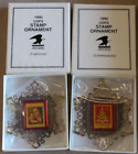 2- 1990 USPS Commentative Stamp Ornaments, Traditional & Contemporary,  25c