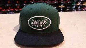 NFL New York Jets Team Logo 2 Tone Green Black Retro Snapback Cap Hat - Picture 1 of 5