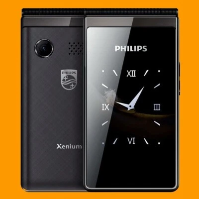 Philips Xenium E535 Black 0.3MP FM Dual SIM 4G Clamshell Flip Cell Phone Mobile - Image 1 of 4