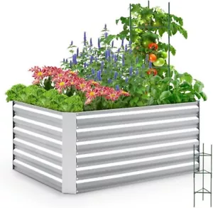 New- Galvanized Raised Garden Bed 4x3x2ft Tall Garden Bed Extra Height - Picture 1 of 6