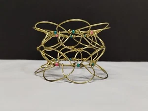 Vintage Folding Gold Brass Wire Mandala Meditation Aid Puzzle Fidget - Picture 1 of 8
