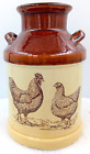 Enesco Country Road Rooster Chicken Milk Jug Jar Vase Handles Vintage Taiwan 7