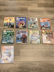 Lot of 9 Outdoor Life Magazines - 80th Year Hunting Fishing 1977th Vintage