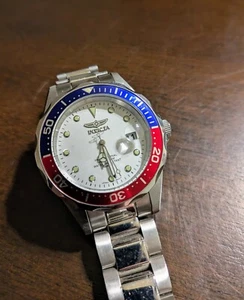 Invicta Pro Diver Men's 37.5mm Pepsi Bezel White Dial Quartz Watch 17047 new bat - Picture 1 of 12