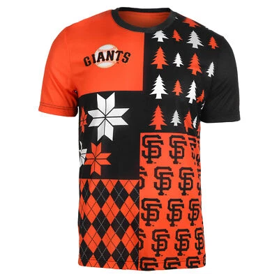 Camiseta FOCO MLB Para Hombre Gigantes de San Francisco Ocupado Bloque Feo Cuello Redondo Foto 1 de 2