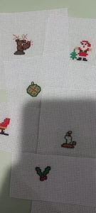 Completed Christmas Lot Of 7 Finished Cross Stitch Embroidery - Picture 1 of 6