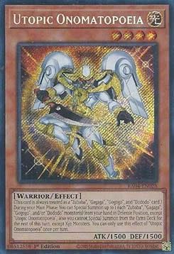 YuGiOh Utopic Onomatopoeia (V.3) RA04-FR028 Secret Rare Französisch Neu 1st - Bild 1 von 2