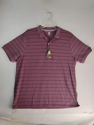 Рубашка мужская Lee XXL 2XL фиолетовая в полоску классический крой функциональная поло короткий рукав - Изображение 1 из 4