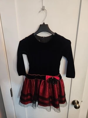 Isobella & Chloe девочек кружева оборки и бант праздничное платье красный черный размер 6 - Изображение 1 из 4