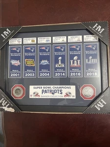 Highland Mint NFL New England Patriots 6 Time Super Bowl Championship Banner - Picture 1 of 10