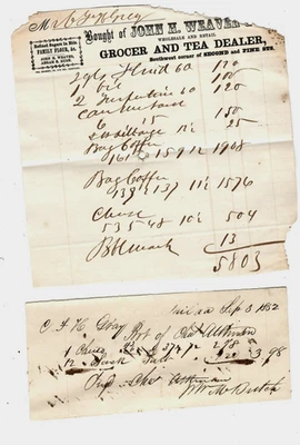 2 FOR 1   1862 "PAYMENT RECEIPTS" (RARE)!!  1862 " PAYMENT RECEIPTS"  2 FOR 1 !! - Image 1 of 2