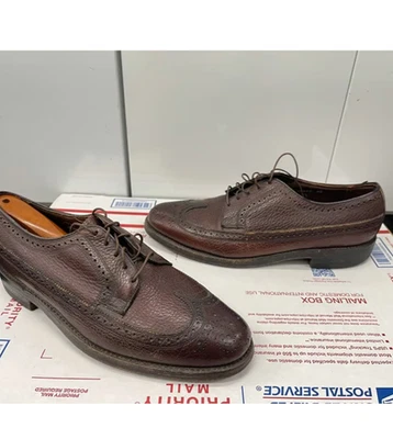 Zapatos de vestir FLORSHEIM de cuero marrón punta de ala larga Derby Oxford para hombre talla 8,5 E ancho Foto 1 de 4