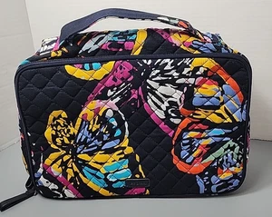 Vera Bradley Butterfly Flutter Large Quilted Make-up Toiletry Travel Bag  - Picture 1 of 5