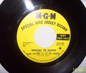HANK WILLIAMS JR & LOIS JOHNSON: Party People / Removing The Shadow 1970 MGM 45 - Picture 1 of 2