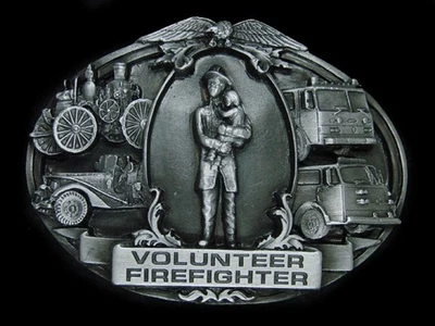 UA01150 *NOS* VINTAGE 1992 **BOMBERO VOLUNTARIO** HEBILLA DE CINTURÓN CONMEMORATIVA Foto 1 de 2