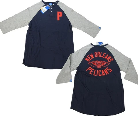New Orleans Pelicans Mens Sizes M-L-XL-2XL Adidas Raglan 3/4 Sleeve Shirt $45 Cover