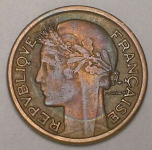 1941 France French One 1 Franc Head of Republic WWII Era Coin VF+ Tone