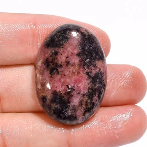 Natural Rhodonite Oval Shape Cabochon Loose Gemstone 61 Ct. 31X23X8 mm EE-18732 - Picture 1 of 1